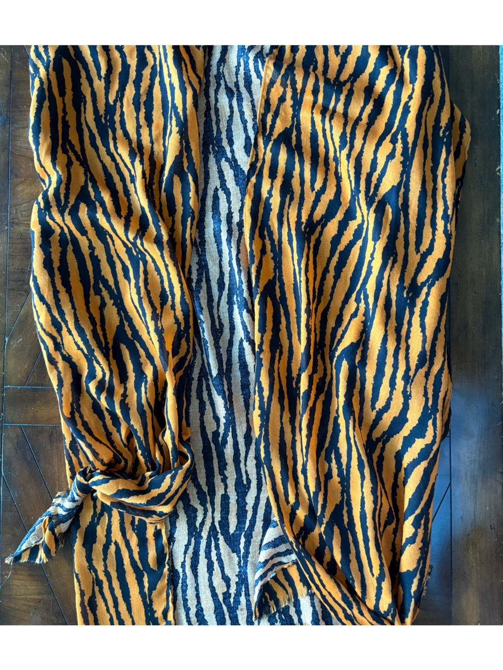 Do everything in love orange Tiger Stripe Kimono
